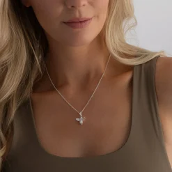 Beaverbrooks Silver Cubic Zirconia Bee Pendant