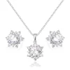 Beaverbrooks Silver Cubic Zirconia Pendant and Earrings Set