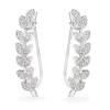 Beaverbrooks Silver Cubic Zirconia Leaf Climber Earrings