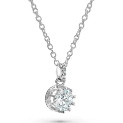 Beaverbrooks Silver Cubic Zirconia Crown Pendant