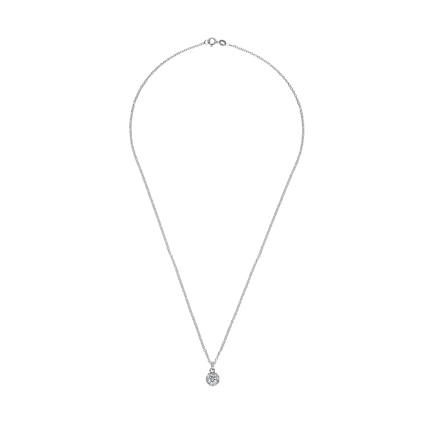 Beaverbrooks Silver Cubic Zirconia Crown Pendant