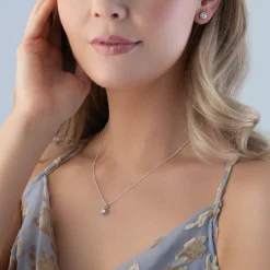 Beaverbrooks Silver Cubic Zirconia Crown Pendant