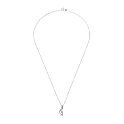 Beaverbrooks Silver Cubic Zirconia Initial T Pendant