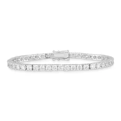 Beaverbrooks Silver Cubic Zirconia Tennis Bracelet