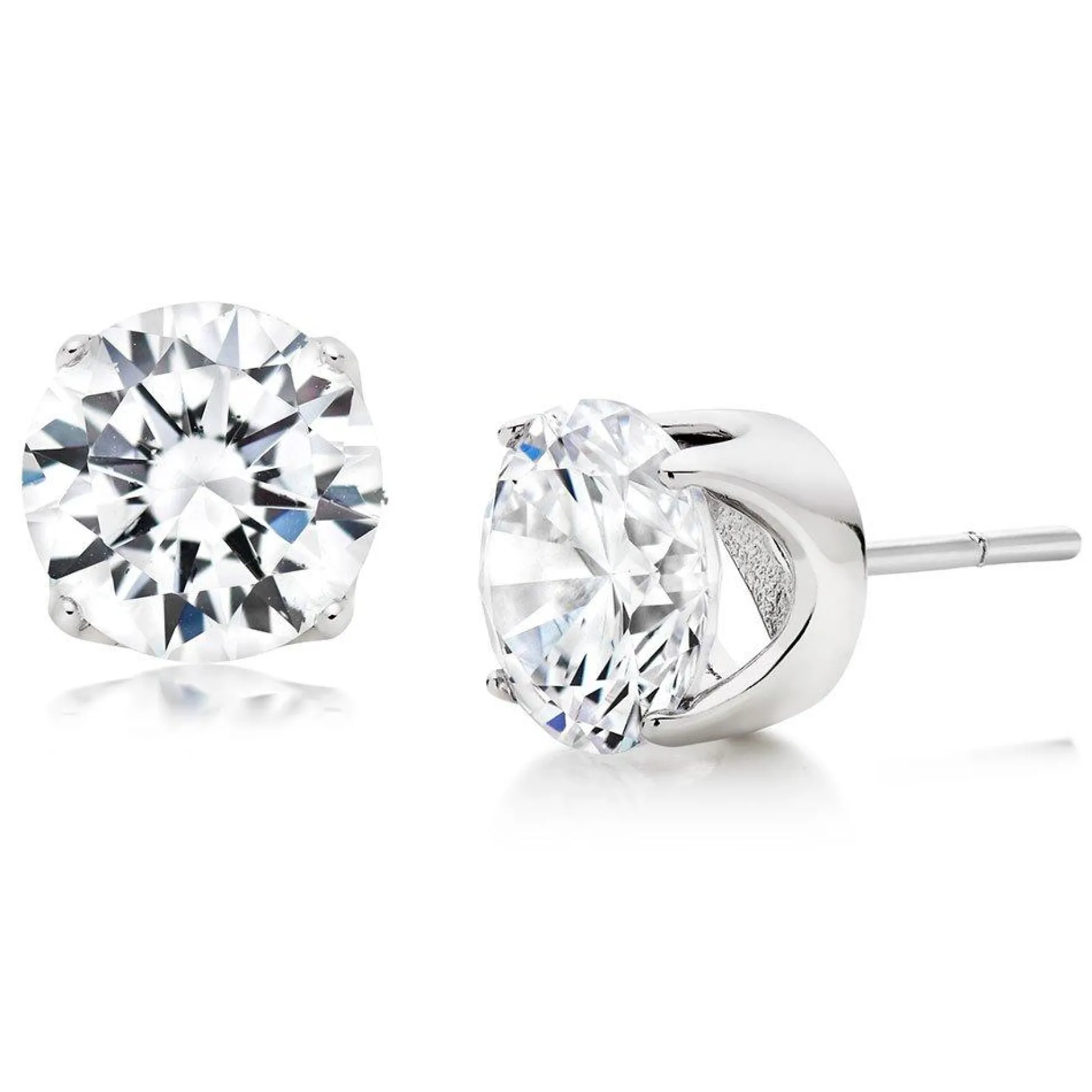 Beaverbrooks Silver Cubic Zirconia Stud Earrings