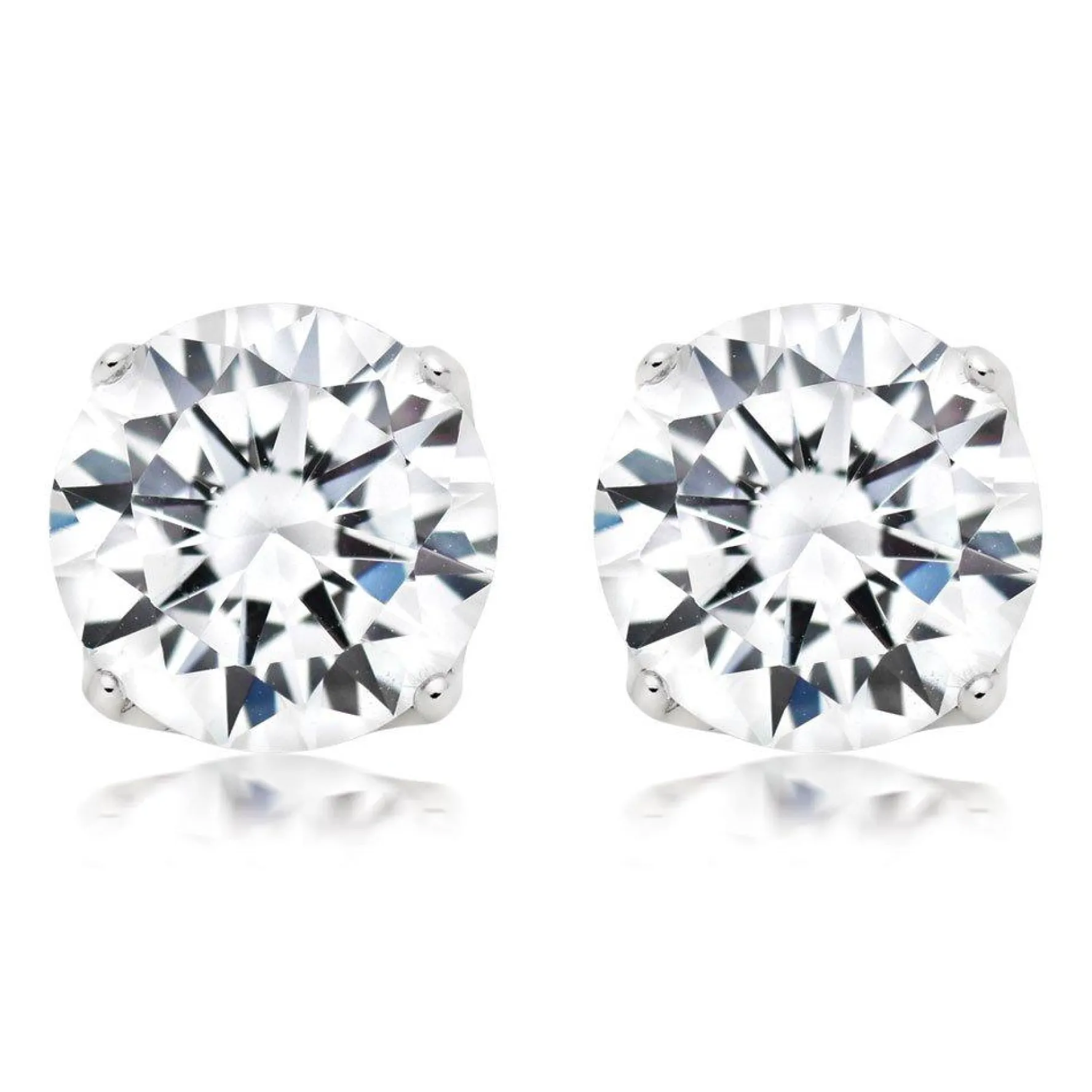 Beaverbrooks Silver Cubic Zirconia Stud Earrings