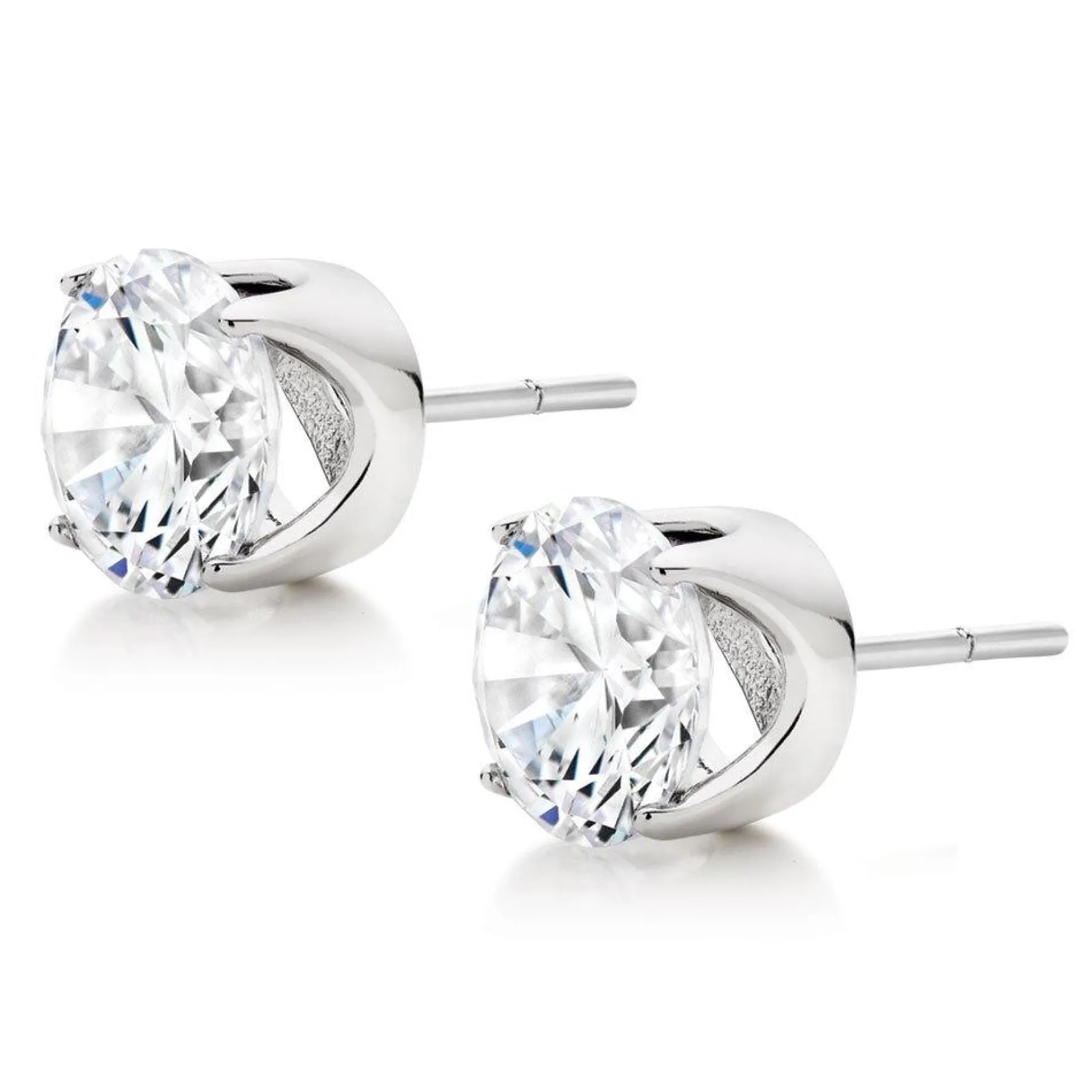 Beaverbrooks Silver Cubic Zirconia Stud Earrings