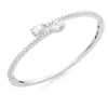 Beaverbrooks Silver Cubic Zirconia Pear Torque Bangle