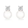 Beaverbrooks Silver Cubic Zirconia Pearl Drop Earrings