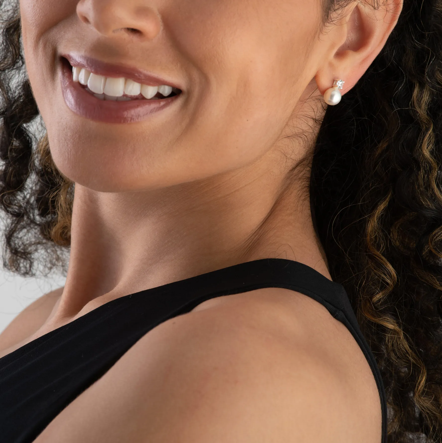 Beaverbrooks Silver Cubic Zirconia Pearl Drop Earrings