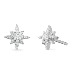 Beaverbrooks Silver Cubic Zirconia Star Stud Earrings
