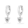 Beaverbrooks Silver Cubic Zirconia Heart Huggie Hoop Earrings