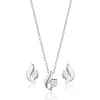 Beaverbrooks Silver Cubic Zirconia Pendant and Stud Earrings Set