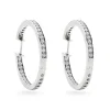 Beaverbrooks Silver Cubic Zirconia Round Hoop Earrings