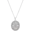 Beaverbrooks Silver Cubic Zirconia Oval Locket Pendant