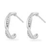 Beaverbrooks Silver Cubic Zirconia Twist Earrings