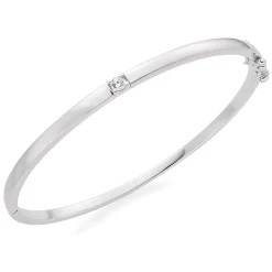 Beaverbrooks Silver Cubic Zirconia Bangle