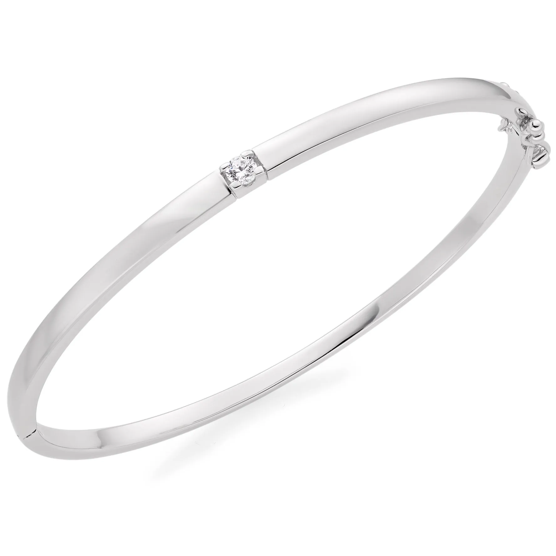 Beaverbrooks Silver Cubic Zirconia Bangle