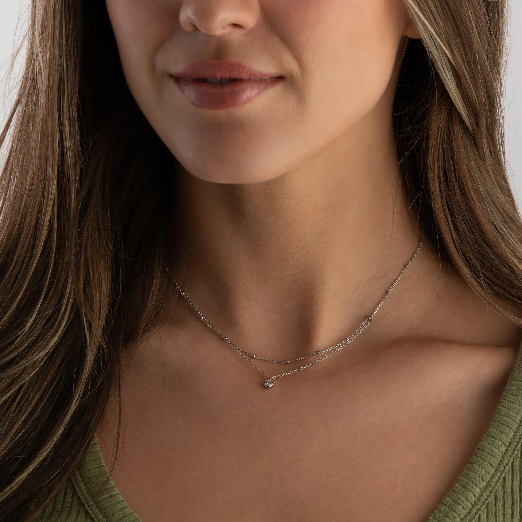 Beaverbrooks Silver Cubic Zirconia Choker Necklace