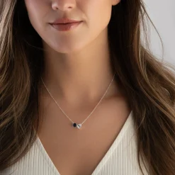 Beaverbrooks Silver Cubic Zirconia Necklace