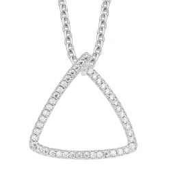 Beaverbrooks Silver Cubic Zirconia Triangle Pendant