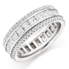 Beaverbrooks Silver Cubic Zirconia Triple Row Ring