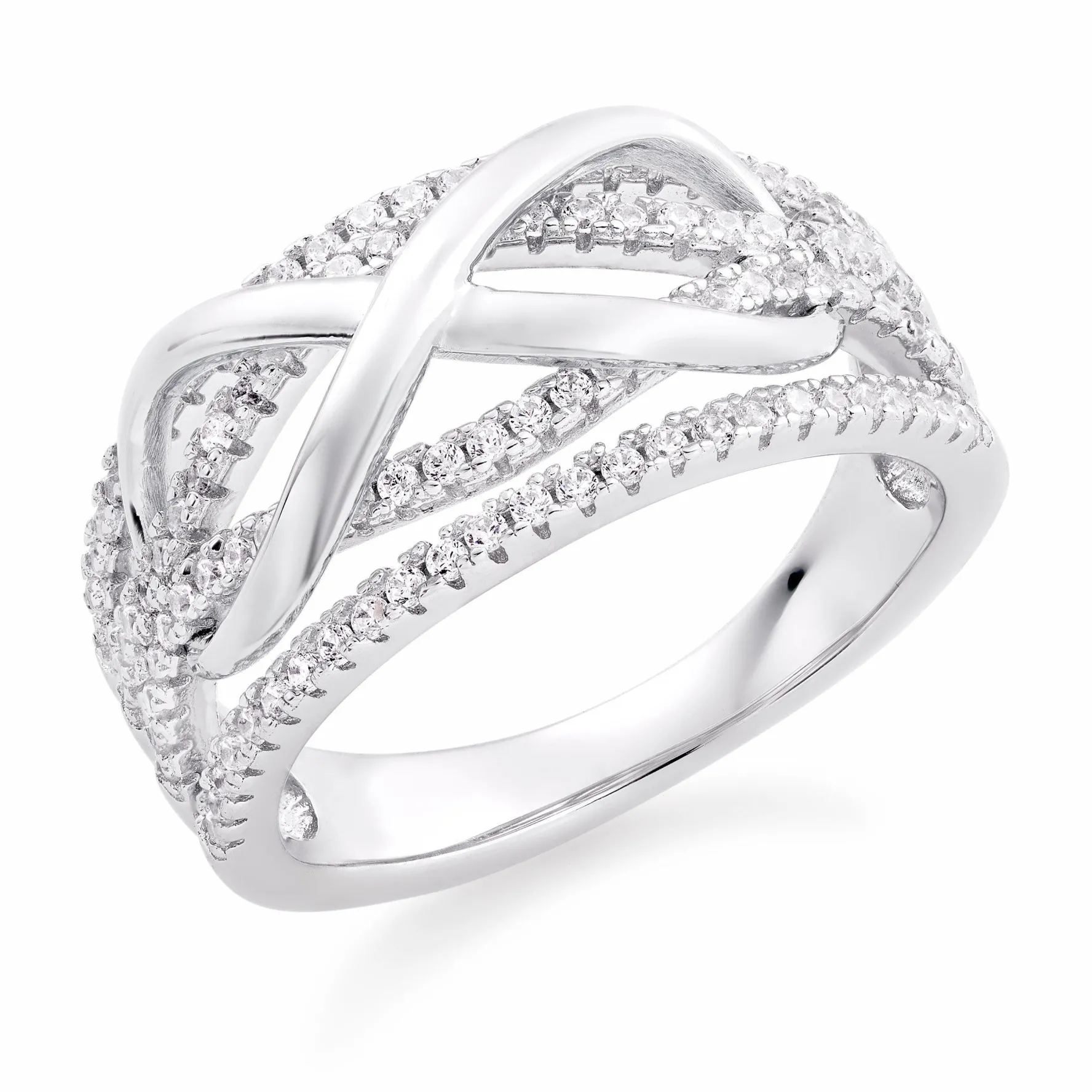 Beaverbrooks Silver Cubic Zirconia Infinity Ring