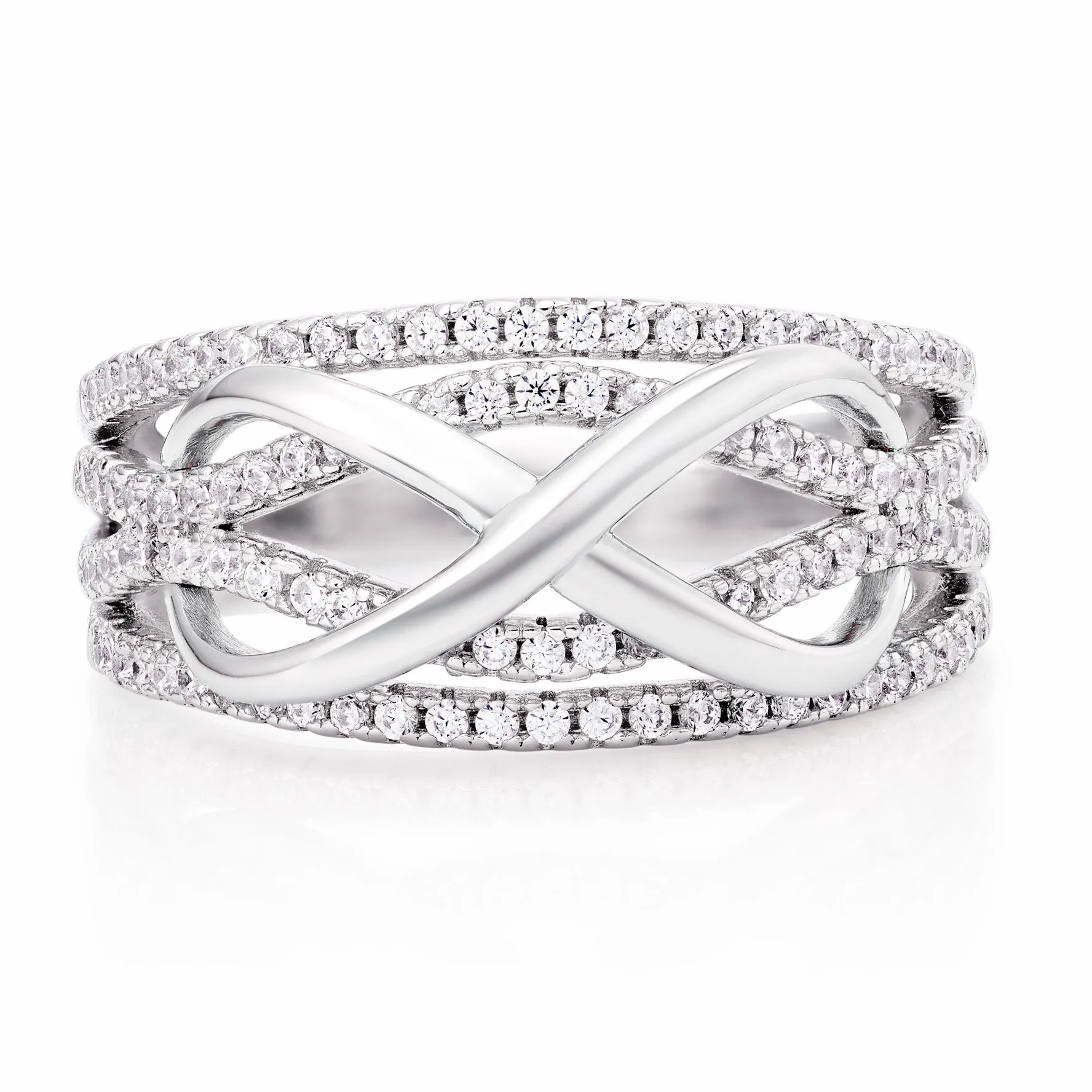 Beaverbrooks Silver Cubic Zirconia Infinity Ring