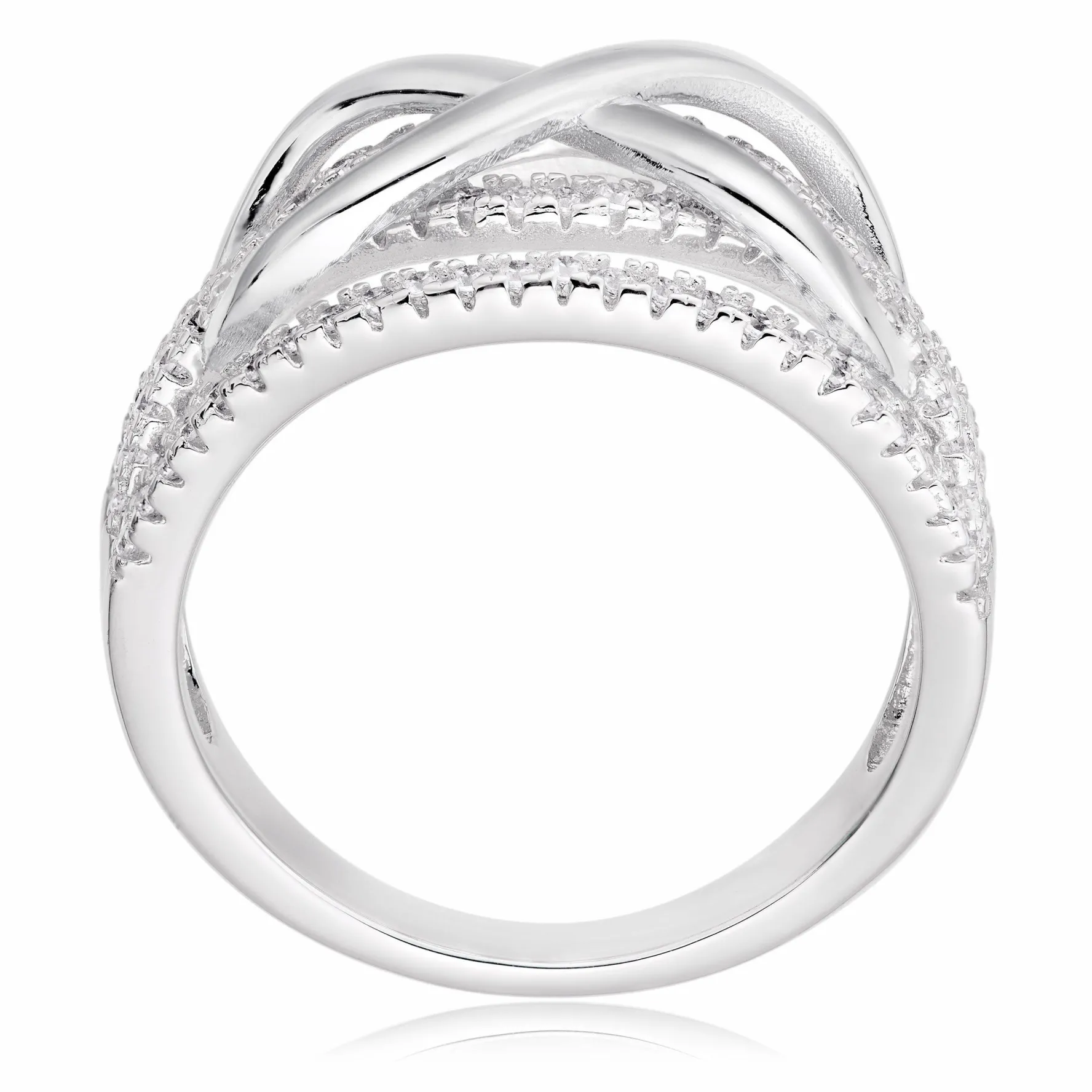 Beaverbrooks Silver Cubic Zirconia Infinity Ring