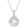 Beaverbrooks Silver Cubic Zirconia Knot Pendant