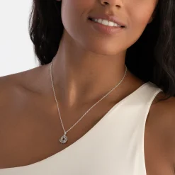 Beaverbrooks Silver Cubic Zirconia Knot Pendant