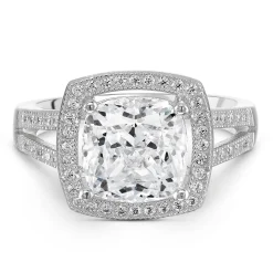 Beaverbrooks Silver Cubic Zirconia Cluster Ring