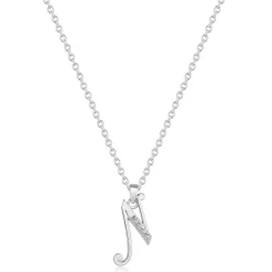 Beaverbrooks Silver Cubic Zirconia Initial N Pendant