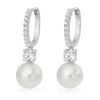 Beaverbrooks Silver Cubic Zirconia Pearl Drop Earrings