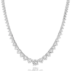 Beaverbrooks Silver Cubic Zirconia Necklace - 45cm
