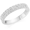 Beaverbrooks Silver Cubic Zirconia Two Row Ring