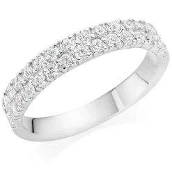 Beaverbrooks Silver Cubic Zirconia Two Row Ring