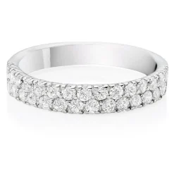 Beaverbrooks Silver Cubic Zirconia Two Row Ring