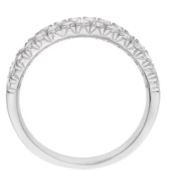 Beaverbrooks Silver Cubic Zirconia Two Row Ring