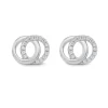 Beaverbrooks Silver Cubic Zirconia Double Circle Stud Earrings