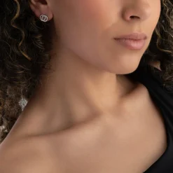 Beaverbrooks Silver Cubic Zirconia Double Circle Stud Earrings