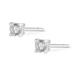 Beaverbrooks Silver Cubic Zirconia Moon and Star Earrings Set