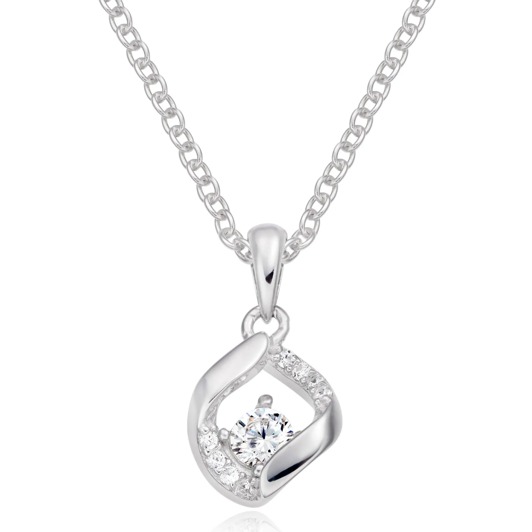 Beaverbrooks Silver Cubic Zirconia Pendant