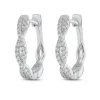 Beaverbrooks Silver Cubic Zirconia Twist Hoop Earrings