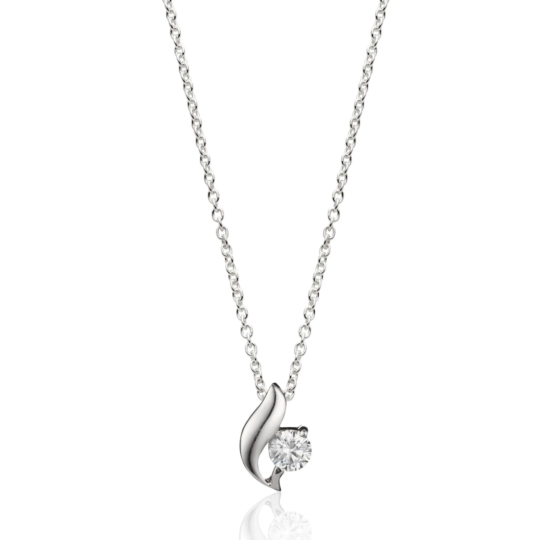 Beaverbrooks Silver Cubic Zirconia Pendant