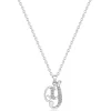 Beaverbrooks Silver Cubic Zirconia Initial Y Pendant