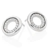 Beaverbrooks Silver Cubic Zirconia Circle Stud Earrings