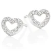 Beaverbrooks Silver Cubic Zirconia Heart Stud Earrings