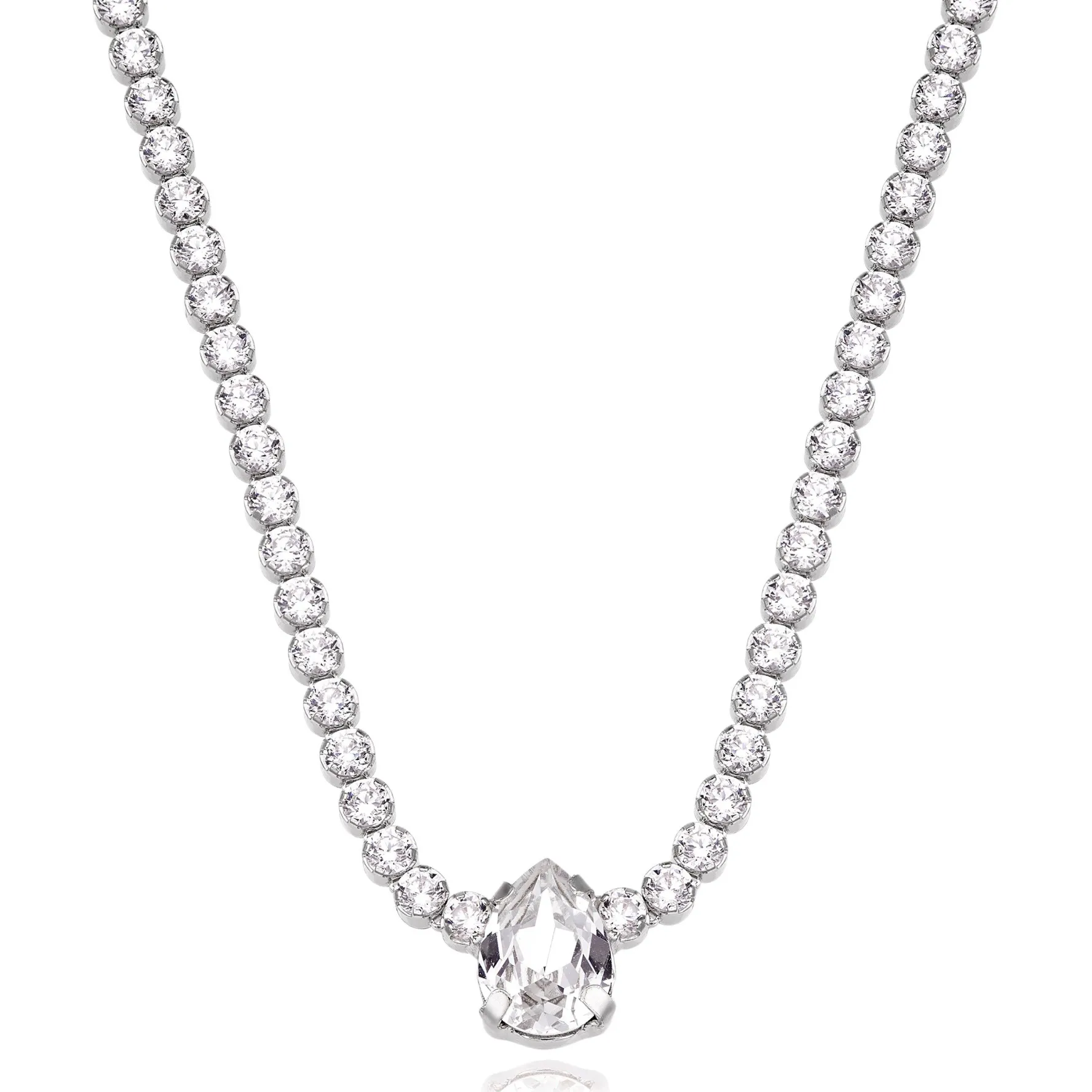 Beaverbrooks Silver Cubic Zirconia Collarette