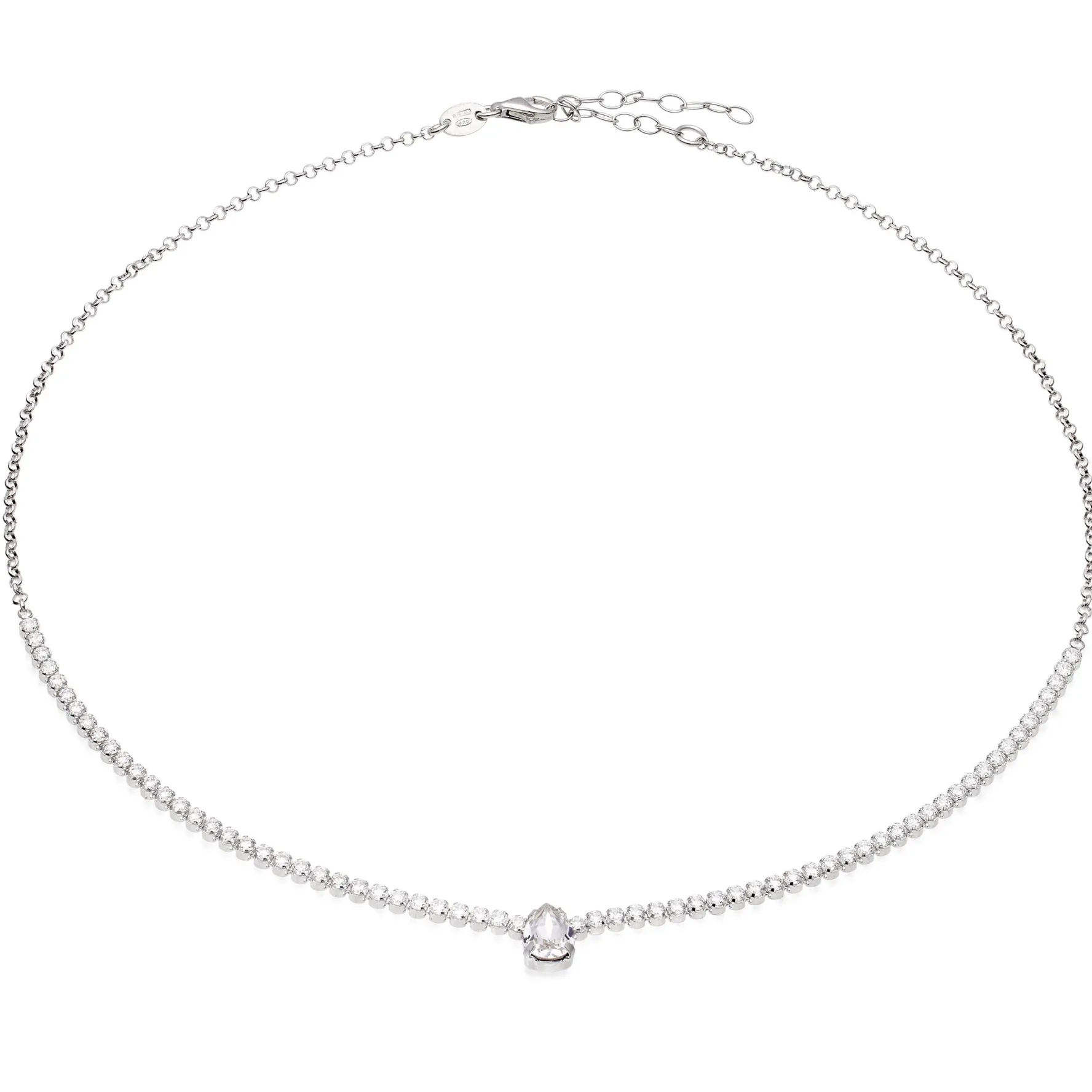 Beaverbrooks Silver Cubic Zirconia Collarette